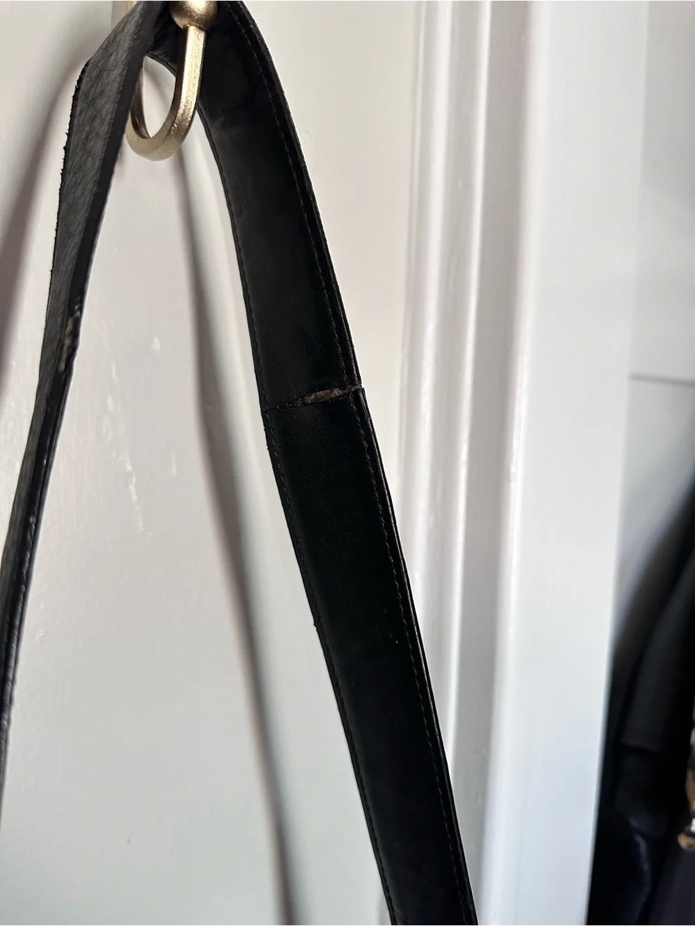 Coach Black Leather Shoulder Bag with Tassels